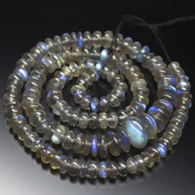 Load image into Gallery viewer, 19 inch, 5mm 12mm, AAA Blue Labradorite Smooth Rondelle Large Size Beads, Labradorite Beads - Jalvi &amp; Co.