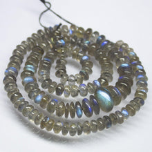 Load image into Gallery viewer, 19 inch, 5mm 12mm, AAA Blue Labradorite Smooth Rondelle Large Size Beads, Labradorite Beads - Jalvi &amp; Co.
