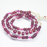 19 inches, 5mm 7mm, Natural Ruby and Tourmaline Multi Shaped Beaded Necklace, Beads Jewelry