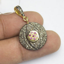 Load image into Gallery viewer, 1pc Evil Eye Pave Diamond 925 Sterling Silver Gold Vermeil Charm Pendant 38mm x 25mm - Jalvi &amp; Co.