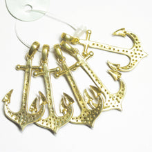 Load image into Gallery viewer, 1pc Pave Diamond Designer Anchor Charm 925 Sterling Silver Gold Vermeil Charm Pendant 42mmx20mm - Jalvi &amp; Co.
