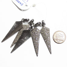 Load image into Gallery viewer, 1pc Pave Diamond Designer Arrowhead Charm 925 Sterling Silver Gold Vermeil Charm Pendant 46mmx15mm - Jalvi &amp; Co.