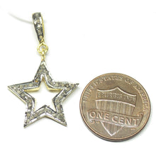 Load image into Gallery viewer, 1pc Star Pave Diamond 925 Sterling Silver Oxidized Charm Pendant 32mm x 19mm - Jalvi &amp; Co.
