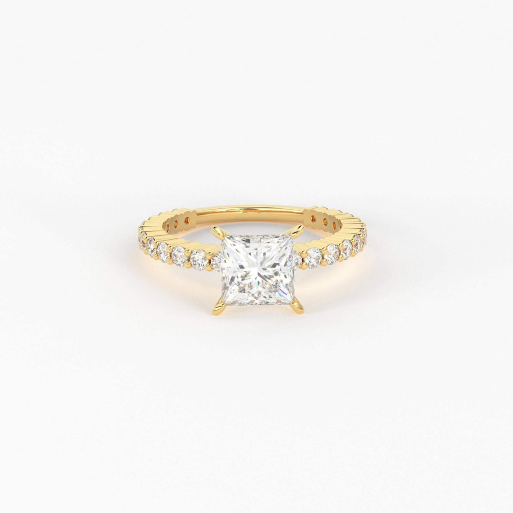 2.5 Carat Princess Cut Diamond Engagement Ring / Natural Princess Cut Diamond / Diamond Prong Set Promise Ring / Proposal 18k Gold Ring - Jalvi & Co.