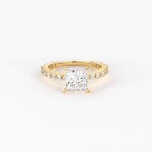 Load image into Gallery viewer, 2.5 Carat Princess Cut Diamond Engagement Ring / Natural Princess Cut Diamond / Diamond Prong Set Promise Ring / Proposal 18k Gold Ring - Jalvi &amp; Co.