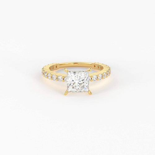 2.5 Carat Princess Cut Diamond Engagement Ring / Natural Princess Cut Diamond / Diamond Prong Set Promise Ring / Proposal 18k Gold Ring - Jalvi & Co.