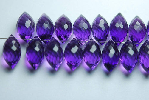 2 Match Pair, Aaa Quality,Purple Amethyst Quartz Faceted Dew Drops Briolettes 12-13mm Size Calibrated Size - Jalvi & Co.