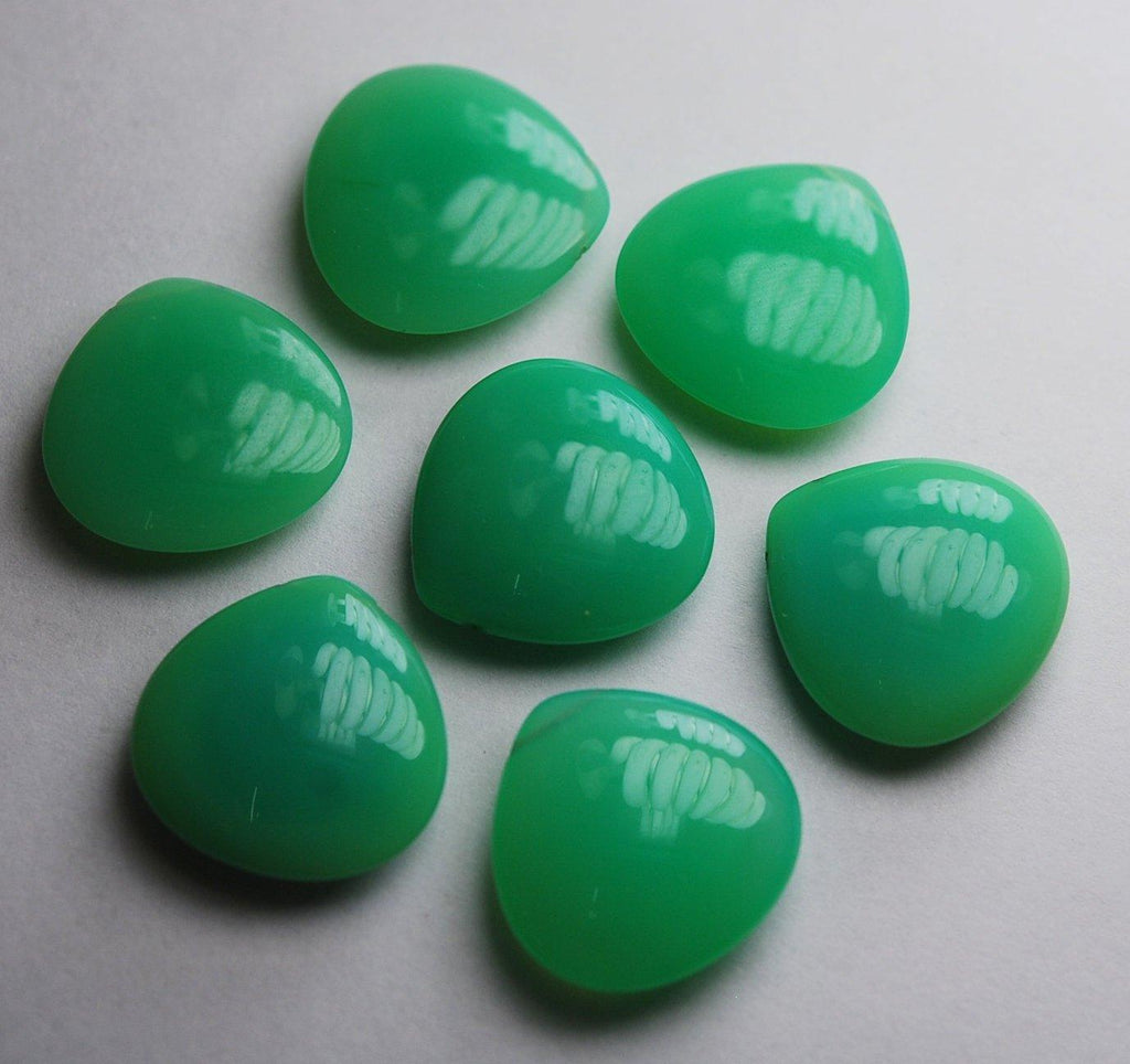 2 Match Pair Chrysoprase Chalcedony Smooth Heart Shape Briolettes, 21mm - Jalvi & Co.