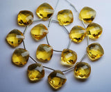 2 Match Pair Golden Citrine Quartz Cushion Shape Briolettes Calibrated Size 14X14mm