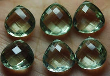 Load image into Gallery viewer, 2 Match Pair Green Amethyst Faceted Heart Shape Briolettes Calibrated Size 14mm - Jalvi &amp; Co.