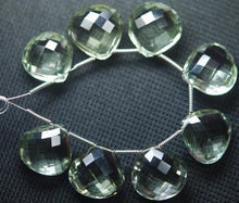 Load image into Gallery viewer, 2 Match Pair Green Amethyst Faceted Heart Shape Briolettes Calibrated Size 14mm - Jalvi &amp; Co.