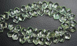 2 Match Pair, Super Rare AAA Natural Green Amethyst Faceted Fancy Shape Briolette's Calibrated Size 12X16mm