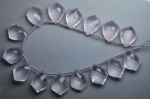 2 Match Pair, Super Rare Aaa Natural Rose Quartz Faceted Fancy Shape Briolettes Calibrated Size 16X12mm - Jalvi & Co.