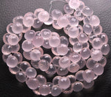 2 Match Pair, Super Rare Aaa Natural Rose Quartz Faceted Onion Shape Briolettes Calibrated Size 10mm