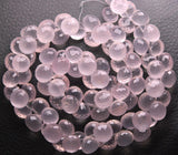 2 Match Pair, Super Rare Aaa Natural Rose Quartz Faceted Onion Shape Briolettes Calibrated Size 12mm