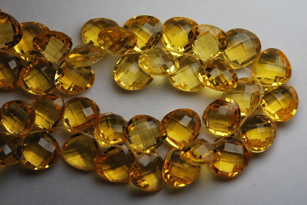 2 Match Pair, Super Rare Glden Citrine Quartz Heart Shape Briolettes Calibrated Size 12X12mm - Jalvi & Co.