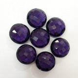 2 Match Pair,Purple Quartz Undrilled Faceted Coins Calibrated Size 16mm