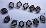 2 Matched Pair Of Finest Quality, 14X18mm Size,Smoky Quartz Faceted Fancy Shaped Briolettes