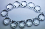 2 Matched Pair Of Finest Quality, 16mm Size, Rock Crystal Quartz Faceted Coins Shaped Briolettes,