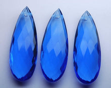 Load image into Gallery viewer, 2 Matched Pairs, Aaa Quality Tanzanite Blue Quartz Front Drilled Faceted Pear Briolettes Size, 10X30mm - Jalvi &amp; Co.