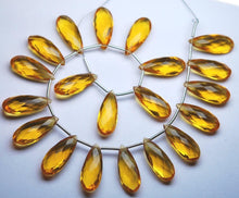 Load image into Gallery viewer, 2 Matched Pairs,Citrine Colored Quartz Faceted Pear Shape Briolettes, 8X20mm - Jalvi &amp; Co.