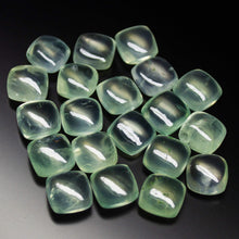 Load image into Gallery viewer, 2 matching pair, 10mm, Natural Green Prehnite Smooth Cushion Cabochon Loose Gemstone - Jalvi &amp; Co.