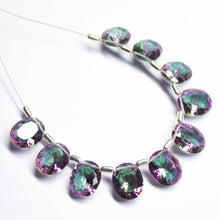 Load image into Gallery viewer, 2 matching pair, 12mm, Natural Mystic Topaz Oval Cut Side Drilled Beads - Jalvi &amp; Co.