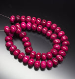 2 matching pair, 12mm, Natural Ruby Plain Smooth Rondelle Large Size Loose Gemstone Beads