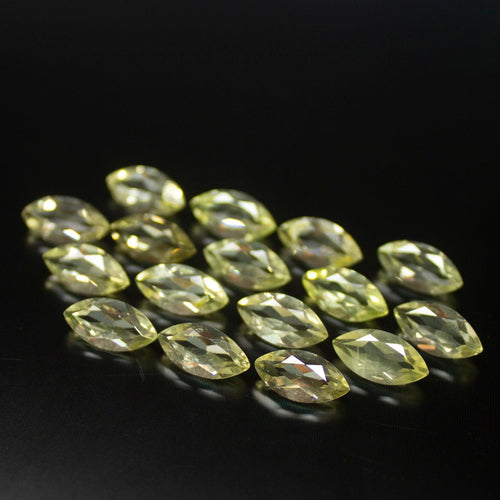 2 matching pair, 12x6mm, Natural Lemon Quartz Faceted Marquise Gemstone Loose Beads - Jalvi & Co.