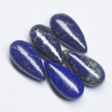 2 matching pair, 15x8mm, Natural Lapis Lazuli Smooth Pear Drops Briolette Gemstone Beads - Stunning Elegant Pairs