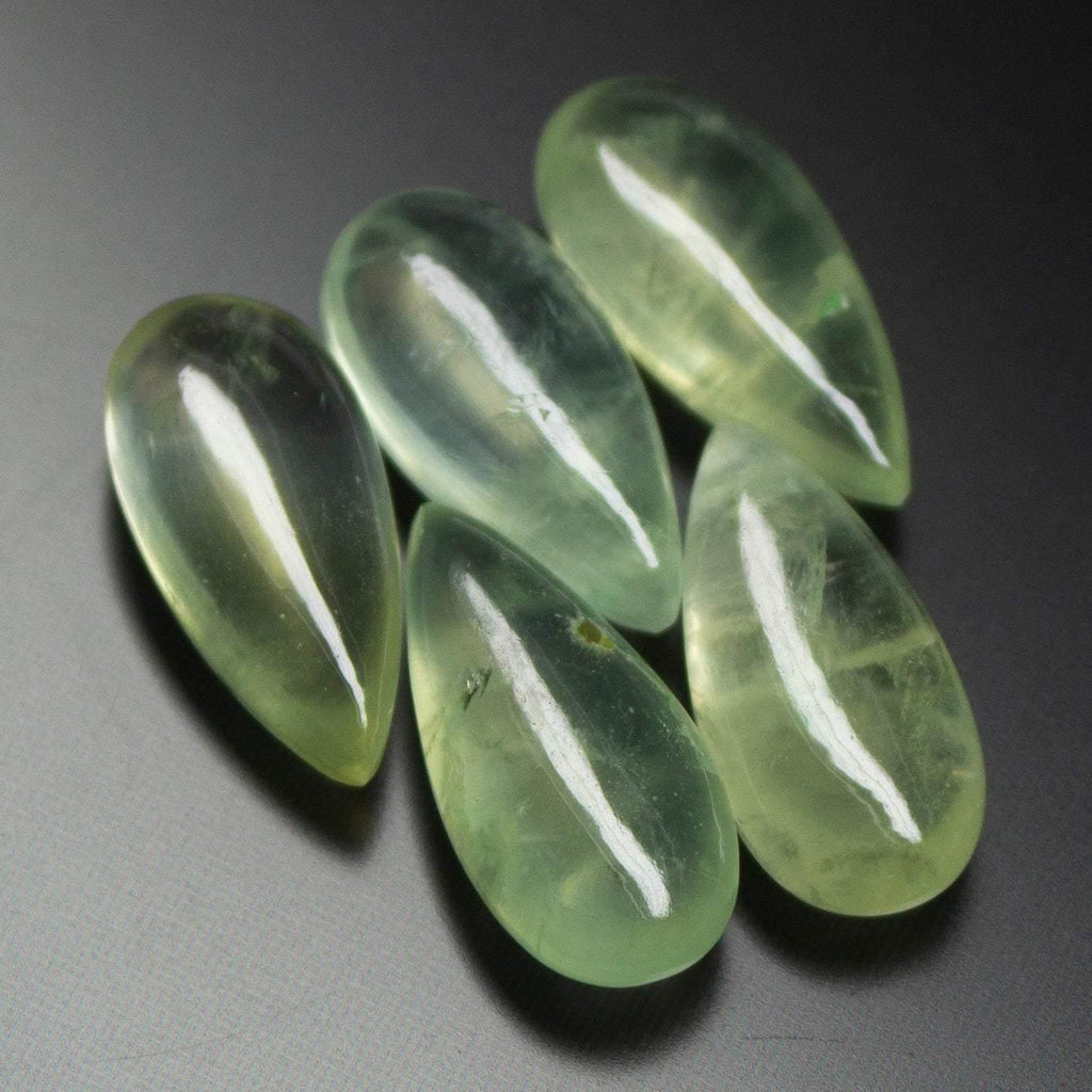 2 matching pair, 15x8mm, Natural Prehnite Smooth Pear Drops Briolette Gemstone Beads - Stunning Elegant Pairs - Jalvi & Co.