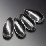2 matching pair, 15x8mm, Natural Rock Crystal Quartz Smooth Pear Drops Briolette Gemstone Beads - Stunning Elegant Pairs