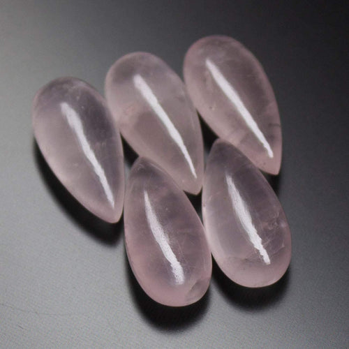 2 matching pair, 15x8mm, Natural Rose Quartz Smooth Pear Drops Briolette Gemstone Beads - Stunning Elegant Pairs - Jalvi & Co.