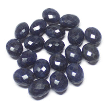 Load image into Gallery viewer, 2 matching pair, Natural Dyed Blue Sapphire Faceted Oval Beads 15x11mm - Jalvi &amp; Co.