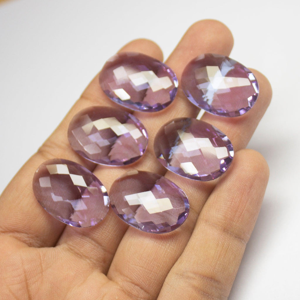 2 Pcs Color Change Quartz Checker Oval Shape Loose Gemstone 24x18mm - Jalvi & Co.