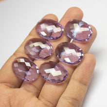 Load image into Gallery viewer, 2 Pcs Color Change Quartz Checker Oval Shape Loose Gemstone 24x18mm - Jalvi &amp; Co.