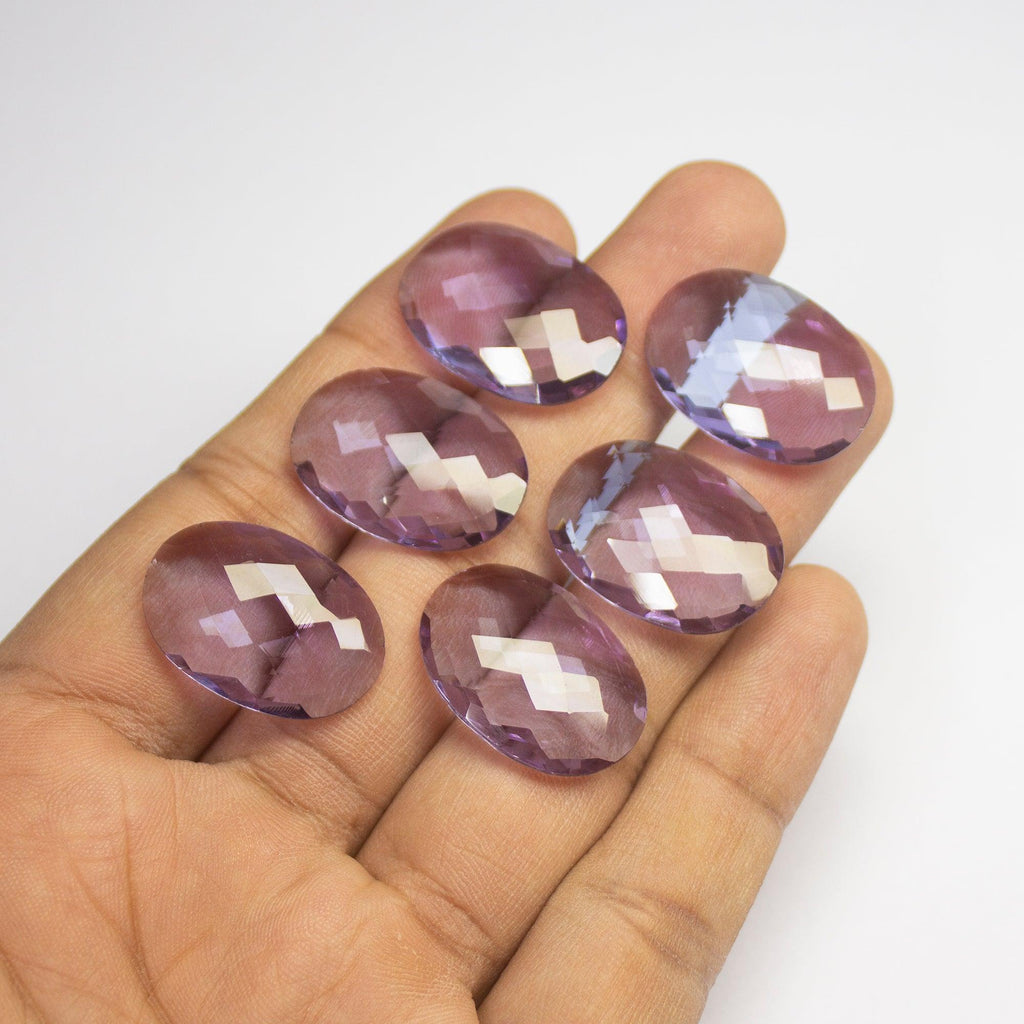 2 Pcs Color Change Quartz Checker Oval Shape Loose Gemstone 24x18mm - Jalvi & Co.