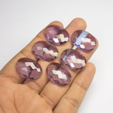 Load image into Gallery viewer, 2 Pcs Color Change Quartz Checker Oval Shape Loose Gemstone 24x18mm - Jalvi &amp; Co.