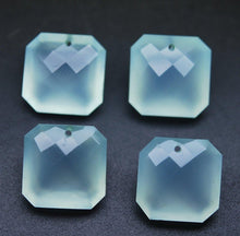 Load image into Gallery viewer, 2 Pcs Front Drilled Aqua Chalcedony Faceted Cushion Shape Briolettes 14mm - Jalvi &amp; Co.