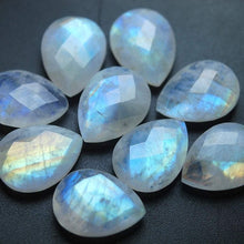 Load image into Gallery viewer, 2 Pcs Of ,Blue Flashy Rainbow Moonstone Faceted Pear Shape Briolettes, 13X18mm Size - Jalvi &amp; Co.