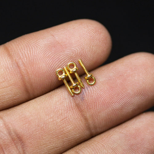 2 pcs, Solid Gold 18k Handmade Bead Cup Peg 8mm x 3mm - Jalvi & Co.