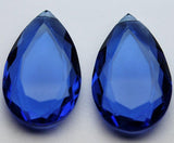 2 Pcs,Sky Blue Topaz Quartz Faceted Pear Briolettes 25mm Large Size Calibrated Size