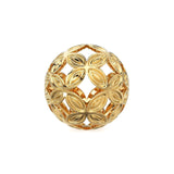 2 piece Floral Round Designer Solid Gold 14k 18k Handmade Gold Spacer Bead Jewelry Making Supply 6mm