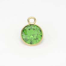 Load image into Gallery viewer, 2 pieces 14k Solid Yellow Gold 4,5,6mm Green Peridot Charm Pendant - Jalvi &amp; Co.