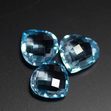 Load image into Gallery viewer, 2 Pieces Eye Clean Quality Sky Blue Topaz Micro Faceted Heart Shape Briolettes 10mm - Jalvi &amp; Co.