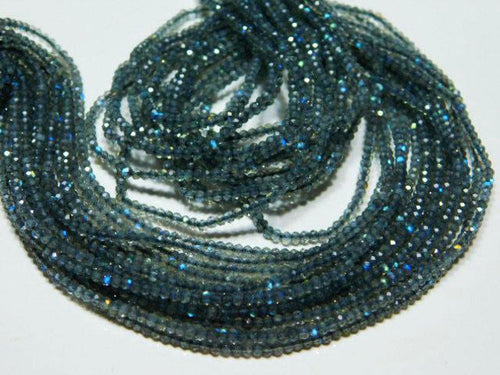 2 Strand Fire Flashy Labradorite Faceted Rondelle Loose Gemstone Beads 2mm 13