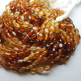 2 Strand Hessonite Garnet Natural Smooth Oval Gemstone Loose Beads 6mm 8mm 13