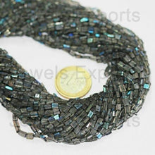 Load image into Gallery viewer, 2 Strand Lot Blue Labradorite Smooth Gemstone Rectangle Bead Strand 14&quot; 4mm 5mm - Jalvi &amp; Co.