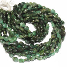 Load image into Gallery viewer, 2 Strand Natural Green Oval Emerald Gemstone Smooth Bead Strand 5mm 6mm 14&quot; - Jalvi &amp; Co.