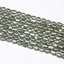 Load image into Gallery viewer, 2 Strand Natural Pyrite Smooth Oval Gemstone Loose Spacer Beads 8mm 10mm 13&quot; - Jalvi &amp; Co.